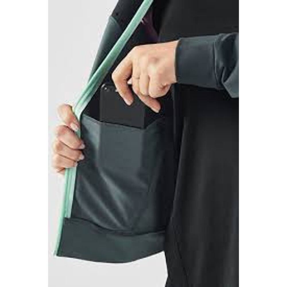 Fabletics Cleo Full Zip Jacket Green Colorblock Perforated Track Coat XL - Picture 7 of 12